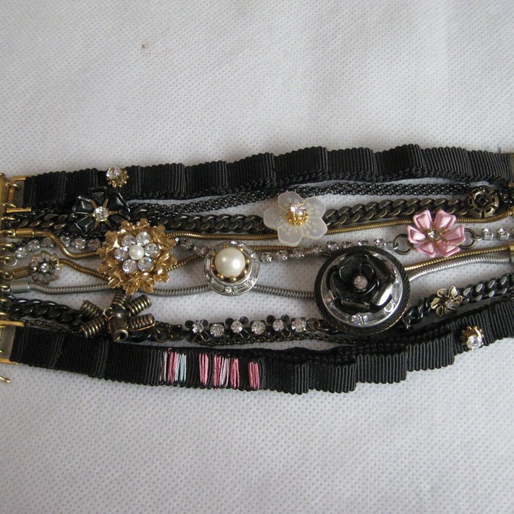 Vintage Juicy Couture Multi Strand Wide Chain Ribbon Bracelet